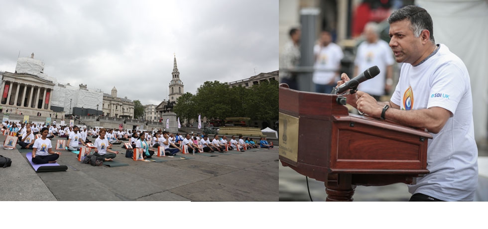 High Commission of India, London celebrated 9th International Day of Yoga at the iconic Trafalgar Square, London.  June 21, 2023